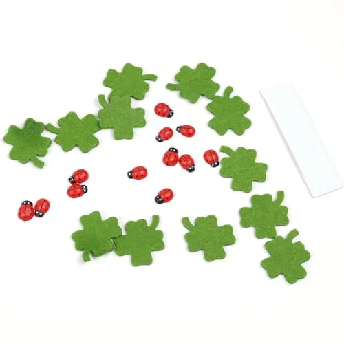 Oblique Unique Marienkäfer Kleeblatt Deko Set Konfetti Geburtstag Silvester Feier Party Glück Streu Geschenk Deko