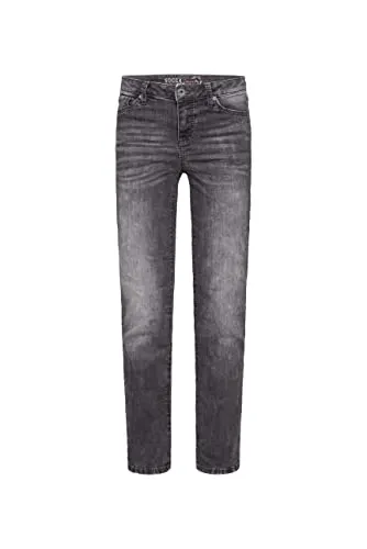 SOCCX Damen Jeans RO:My Regular Fit Grey Used 32 32 - Jeans mit praktischem Reißverschluss und normaler Leibhöhe, ideal für den Alltag mit komfortabler Oberschenkelweite und geradem Bein.