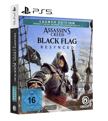 Assassin’s Creed Black Flag Resynced Launch Edition PS5 Vorbestellung - Erlebe das Abenteuer von Assassin’s Creed auf PS5 mit verbesserter Grafik und Gameplay. Vorbestellung für Fans von Action & Abenteuer, ab 16 Jahren geeignet.