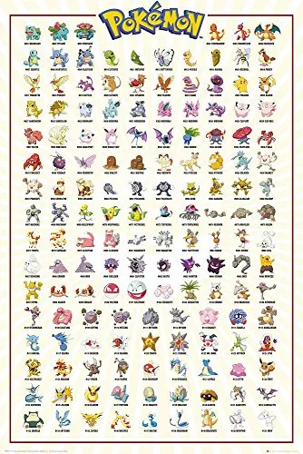 GBEye POKEMON Poster Kanto 151 Deutsch (91,5 x 61 cm), Merhfarbig