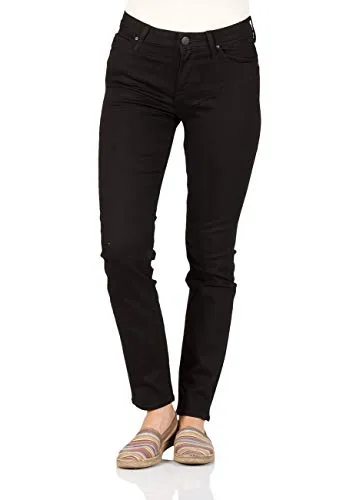 Lee Damen Elly Jeans, Schwarz (Black Rinse 47), 32W / 31L - Damen-Jeanshosen mit schmalem Schnitt und Regular Waist, ideal für vielseitige Outfits. Die Vintage-Ästhetik und authentische Fünf-Taschen-Details verleihen einen modernen Look.