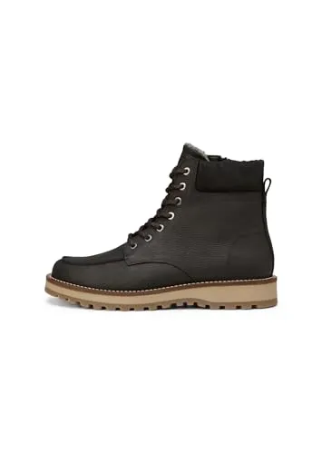 Stiefelette MARC O'POLO mit Innenzipper – Damen Größe 40, Schwarz - Elegante Damenstiefelette aus hochwertigem Nubukleder mit praktischem Innenzipper. Rutschfeste TR-Sohle für sicheren Halt und weiches Fake-Fur-Futter für optimalen Tragekomfort.