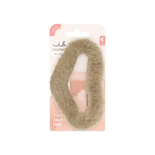 invisibobble CLIPSTAR L Fluffy Companion (1 Stück) – Große Haarklammer mit Kunstfell in Braun – Stylische & bequeme Haarklammer für Damen – Sicherer Halt & sanft zum Haar für jeden Look