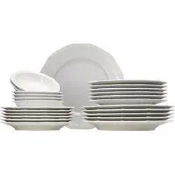 Rosenthal Geschirr-Set Maria Weiss 24tlg. aus Porzellan - Elegantes 24-teiliges Geschirr-Set aus hochwertigem Porzellan in klassischem Weiß, ideal für festliche Anlässe und den täglichen Gebrauch.
