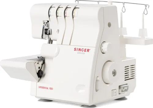 Singer 14SH 654 Overlockmaschine - Weiß, vielseitig mit 1300 Nähmustern und 4-Step Knopflochfunktion