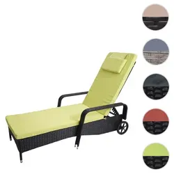 Poly-Rattan Sonnenliege Carrara - Gartenliegen mit 5-fach verstellbarer Rückenlehne und wasserabweisendem Bezug für maximalen Komfort und Flexibilität. Ideal zum Entspannen auf Terrasse oder Balkon.