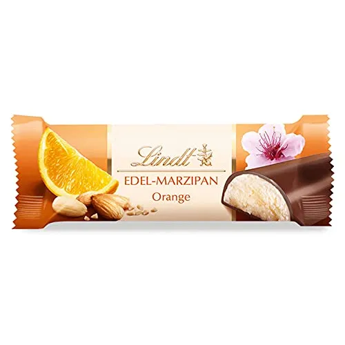 Lindt Schokolade Orangen-Marzipan Riegel | 25 x 50 g Riegel im Thekendisplay | 1250 g | Pures Orangen-Marzipan in feinherber Alpenmilchschokolade | Schokoladen Großpackung | Schokoladengeschenk
