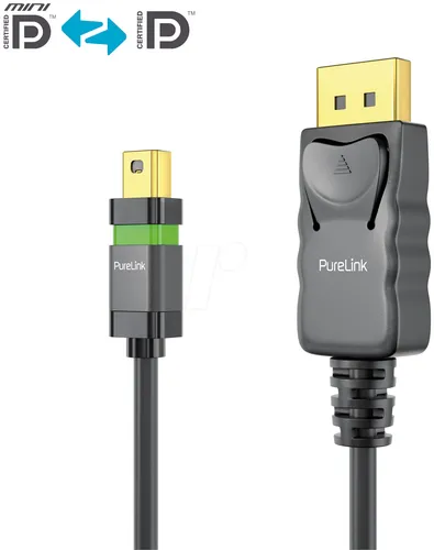 PURE ULS2400-010 - MiniDP 1.2 auf DP 1.2, Ultimate Serie, schwarz, 1,0 m
