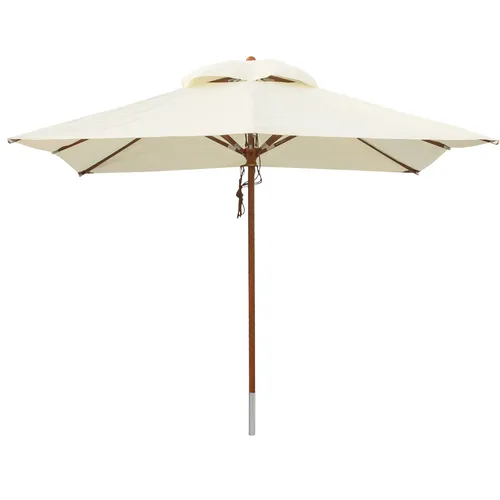 anndora® Sonnenschirm 3 x 3 m eckig Natural - Hochwertiger Gartenschirm - Sonnenschirm 3x3 m mit UV-Schutz 97% und wasserfestem Stoff. Ideal für Garten und Terrasse, langlebig und mit praktischem Seilzugsystem.