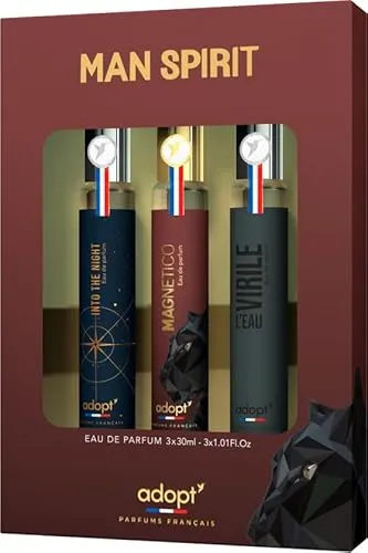 adopt MAN SPIRIT 3er Set - Eau de Parfums für Herren (3x30ml) - Entdecken Sie das maskuline Duftset mit drei einzigartigen Herrendüften: ideal für den modernen Mann, der stilvolle Frische und Intensität schätzt. Perfekt als Geschenk für jeden Anlass!
