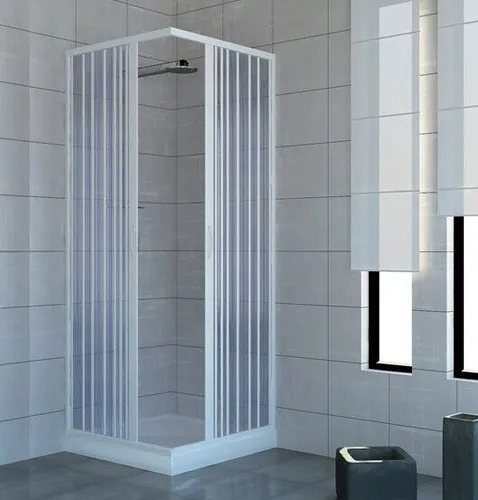 DUSCHKABINE DUSCHE DUSCHABTRENNUNG DUSCHWAND ECKIG RECHTECK FALTTÜR 75X75 CM
