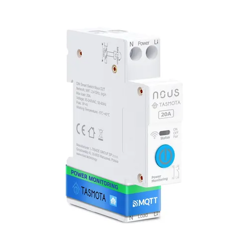 WLAN Smart Schalter Modul NOUS-D2T 20A für DIN-Schiene Tasmota ESP32 MQTT Matter