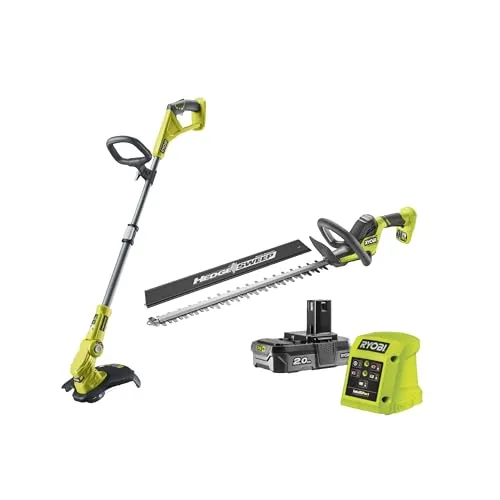 RYOBI 18 V ONE+ Akku-Motorsense und Heckenschere Kombo-Kit - Heckenscheren und Motorsensen im 18 V ONE+ Akku-System von RYOBI; vielseitige Schnittbreite von 25-30cm und ergonomisches Design für komfortables Arbeiten.