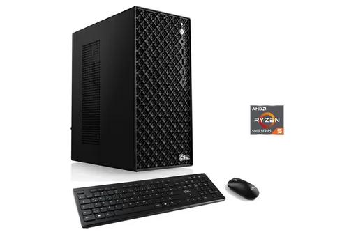 CSL Mystic V24067 PC – AMD Ryzen 5, 16 GB RAM, 500 GB SSD - Leistungsstarker Desktop-PC für vielseitige Anwendungen, sofort einsatzbereit mit Windows 11. Inklusive drahtloser Tastatur und Maus für mehr Komfort.
