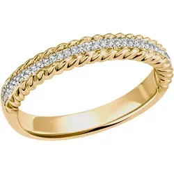 Firetti Fingerring Schmuck Geschenk Gold 585 Damenring Ring Memoire, mit Brillanten gelb|goldfarben 54
