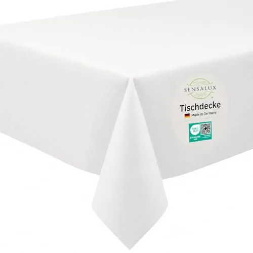 Tischdecke aus stoffähnlichem Vlies, 1,18 m x 2,50 m in Weiß - Hochwertige Tischdecke aus strapazierfähigem Vlies, vielseitig einsetzbar für jeden Anlass. Wasserabweisend und mehrfach verwendbar – ideal für Gartenpartys, Hochzeiten und mehr.