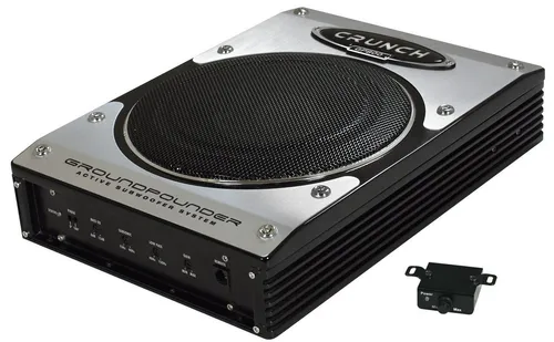 Crunch GROUNDPOUNDER Untersitz Subwoofer GP800 - Kraftvoller Auto-Subwoofer - Car-HiFi-Lautsprecher mit kompaktem Design für kraftvollen Bass und einfache Installation unter dem Sitz.