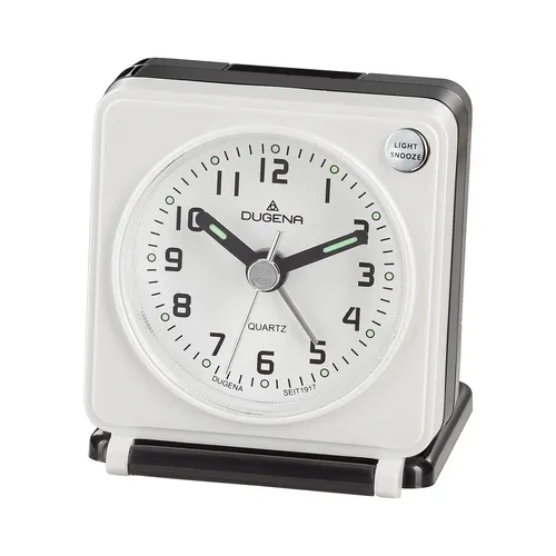 Dugena Quarz-Reisewecker 4460951 - Wecker mit Weckzeiger und Zifferblattbeleuchtung, ideal für unterwegs und als stilvolles Accessoire im Schlaf- oder Wohnzimmer.