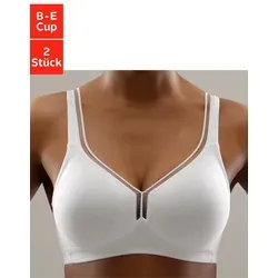 petite fleur T-Shirt-BH (Packung, 2 Stück) ohne Bügel aus Baumwolle - Funktionsunterwäsche: Bequemer T-Shirt-BH ohne Bügel, aus weicher Baumwolle, mit verstellbaren Trägern für optimalen Sitz. Ideal für jeden Tag und in praktischem Doppelpack.