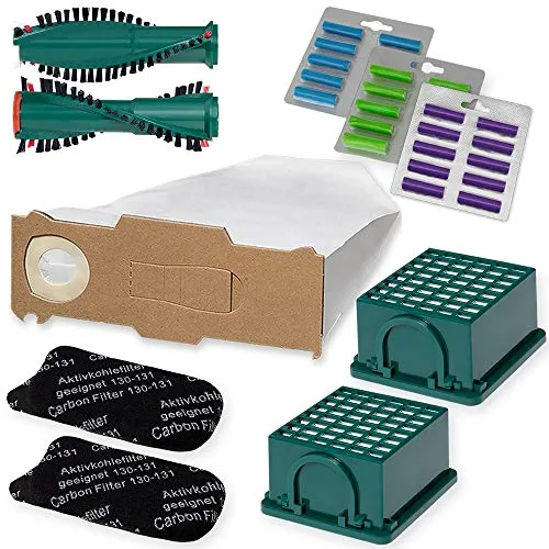 Premium Sparset - 66 teiliges Set inkl. 30 Staubsaugerbeuteln - Optimal passend für Vorwerk Kobold VK 130 und 131 - Bestleistung beim Saugen - Hochwertige Qualität