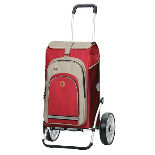 ANDERSEN Einkaufstrolley - Royal Shopper Hydro 2.1 rot - Einkaufstrolley mit 62 L Volumen, klappbar und multifunktional, ideal für den Einkauf und als Fahrradanhänger, inklusive Thermofach und Rucksack-Funktion.