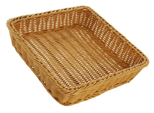 Dekoleidenschaft Regalkorb aus Polyrattan - Regalkorb aus abwaschbarem Polyrattan, ideal für Gastronomie und Handel, vielseitig als Aufbewahrungskorb, Obstkorb oder Servierkorb einsetzbar.