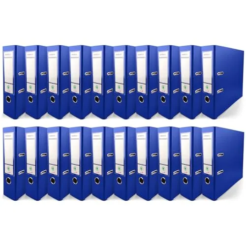 Netuno 20x Aktenordner Blau DIN A4 Ekobox 2-Ring-Mechanik Ringorder a4 8cm Kunststoff Ordner a4 breit Büroordner Plastikordner Briefordner a4 Ringmappe breiter Aktenordner PP-Ordner farbig