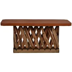 Equipales Couchtisch 120x60cm aus Massivholz - Rustikaler Couchtisch im traditionellen Equipales-Stil, handgefertigt aus hochwertigem Zedernholz. Ideal für stilvolle Wohnräume und bietet eine einladende Atmosphäre.
