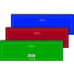 BRUNNEN Querkalender 2026 - Schwarz - Organizer mit 2 Seiten pro Woche, 112 Seiten und Wire-O-Bindung. Ideal für die Planung von 7-19 Uhr, inkl. Jahresübersicht und Ferientermine für Deutschland.