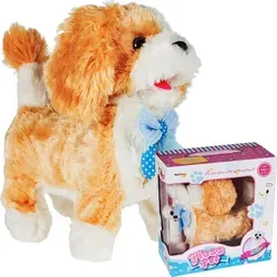 Malplay Elektronisches Plüschtier | Interaktiver Ferngesteuerter Hund - Kuscheltiere: Interaktiver Hund mit Gehen und Bellen, ideal für Kinder ab 3 Jahren, fördert Verantwortung und Pflege für Tiere.
