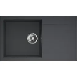 Granitspüle Carlo 78 - Black Metallic - Einbauspüle - Die elegante Granitspüle Carlo 78 in Black Metallic vereint stilvolles Design und hohe Kratzfestigkeit. Ideal für moderne Küchen, inklusive platzsparendem Siphon und einfacher Montage.