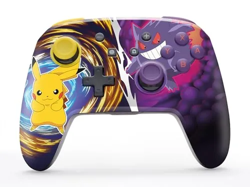 PowerA Kabelloser Controller für Nintendo Switch - Pikachu vs. Gengar - Controller für Nintendo Switch mit Bluetooth-5.0, bis zu 30 Stunden Akkulaufzeit und ergonomischem Design für komfortables Spielen.