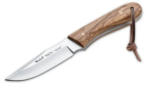 Muela 02MU008 Bison Messer - Taschenmesser mit 8,9 cm Klinge aus hochwertigem 4116 Stahl, eleganter Olivenholzgriff und ideal für Outdoor-Aktivitäten oder den täglichen Gebrauch.