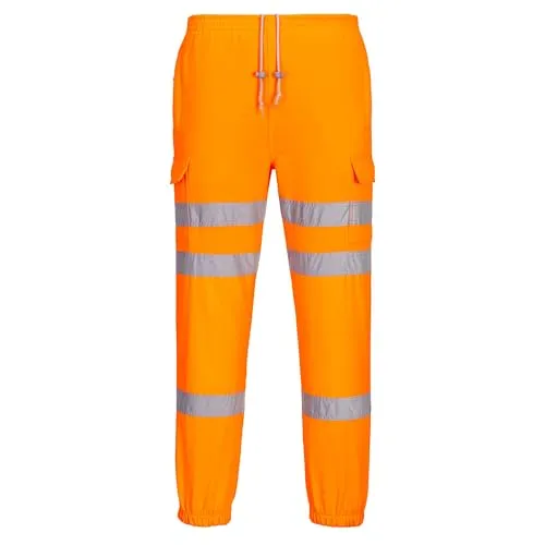 Hi-Vis Jogging Pants RIS - Orange, Medium - Arbeits- & Schutzkleidung mit Reflexstreifen für optimale Sichtbarkeit, verstellbare Taille und bequemen Sitz, ideal für sicheres Arbeiten bei schlechten Lichtverhältnissen.