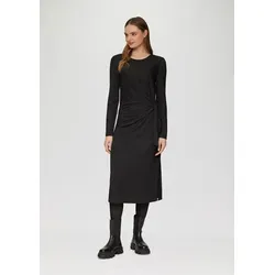 s.Oliver Maxikleid mit Knotendetail - Elegantes schwarzes Jersey-Kleid in Größe 46, mit glitzerndem Knoten-Detail und langem Ärmel - perfekt für besondere Anlässe.