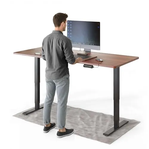 DESKSPACE PRO Plus Elektrisch höhenverstellbarer Schreibtisch - Schreibtisch mit Memoryfunktion und Kollisionsschutz, ideal für ergonomisches Arbeiten und Rückenentlastung, höhenverstellbar von 62 bis 127 cm für alle Körpergrößen.