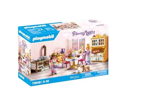 Playmobil Princess Magic Königliche Küche 71848 - Küchen-Spielzeugsets mit zwei Prinzessinnen, die in einer zauberhaften Küche köstliche Macarons und Muffins backen – für kreatives Spielvergnügen!