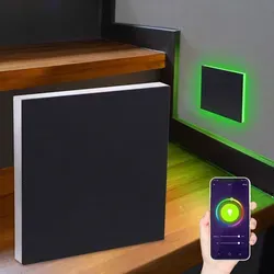 LED Treppenleuchte eckig schwarz - Lichtfarbe: Smart Tuya RGB CCT 3W - Lichtaust...