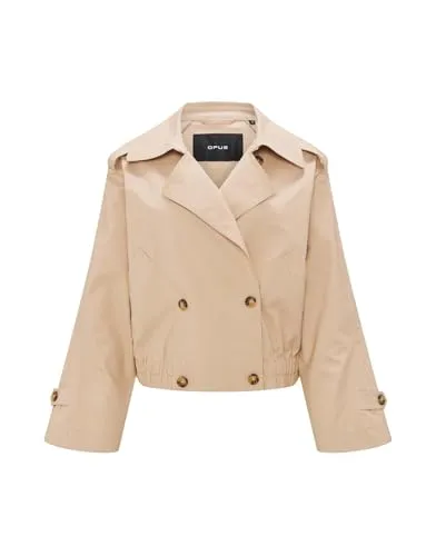 OPUS Damen Jacke HEDIE | Kurze Trenchjacke aus Lyocell Mix Soft Oat, Größe 36 - Funktionsjacken – Modische Trenchjacke aus hochwertigem Lyocell Mix für einen lässigen Look und angenehmen Tragekomfort.