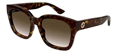 Gucci Sonnenbrille GG1338S 003 - Stilvolle Gucci Sonnenbrille mit einzigartigem Havana-Muster. Leichtes Kunststoffgestell und effektiver UV400-Schutz für modische Akzente und optimalen Blickschutz.