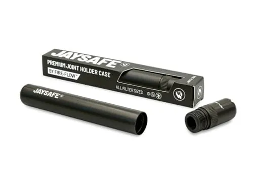 FIRE-FLOW JAYSAFE® Premium Joint Holder Case | Geruchsdicht & Wasserdicht | Aluminium mit Extra Grip - Praktische Aufbewahrung für Joints und selbstgedrehte Zigaretten. Sicher, unauffällig und robust aus Aluminium. Ideal für alle Filtergrößen und passt perfekt in die Hosentasche. Mit Öse zum Umhängen – stylisch und funktional für unterwegs.