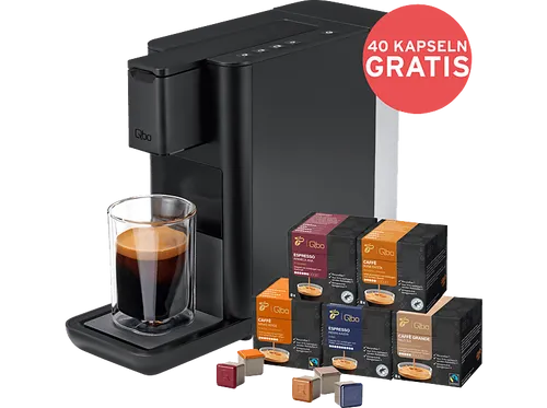TCHIBO Qbo ICONIC Kapselmaschine mit 40 Kapseln - Weitere Kapselmaschinen – Die Qbo ICONIC vereint skandinavisches Design mit erstklassigem Kaffeegenuss auf Knopfdruck. Mit PressBrew-Technologie für perfekten Druck und umweltfreundlichen Kapseln aus 70% nachwachsenden Rohstoffen.
