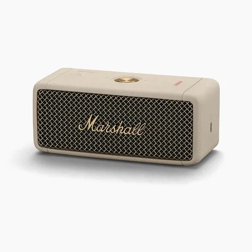 Marshall EMBERTON II Bluetooth Lautsprecher Cream - Aktiver Stereo-Bluetooth-Lautsprecher, wasserfest IPX7 und robustes Design für besten Sound überall