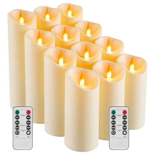 Da by LED Kerzen, LED-Batteriekerzen, die im Freien verwendet werden können. Eine Kerzenlampe aus Kunststoff wie Paraffin. 12pcs