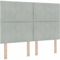 vidaXL LED Kopfteil mit verstellbaren LED-Streifen - Hellgrau - Klassisches Bett-Headboard mit hochwertigem Samt und höhenverstellbarem Design für perfekten Komfort. Integrierte LED-Streifen schaffen die ideale Stimmung in deinem Schlafzimmer.