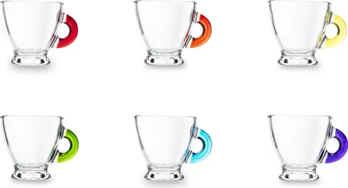 Excelsa Set mit 6 Espressotassen Limpido Glas 9,5 cl Bunt