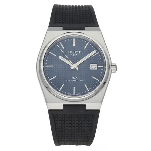Tissot PRX T-Klassisch Powermatic 80 Herrenuhr - Armbanduhren für Herren, Swiss Made Automatik mit Saphirglas, wasserdicht bis 100 m und stilvolles Kautschukarmband für Alltag und Freizeit.