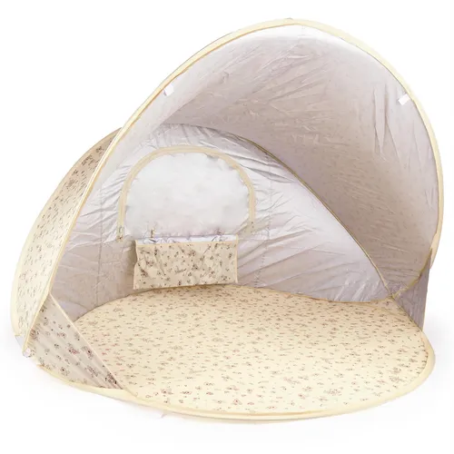 Bieco Ella Pop-up Strandmuschel Vintage Flowers – UV-Schutz 40+ - Hochwertige Pop-Up Strandmuschel mit UV-Schutz 40+, ideal für Kinder. Schneller Aufbau, leicht und kompakt. Perfekt für Strand, Park oder Garten. Stilvolles Design „Dreamy Flowers“ sorgt für Freude im Freien.