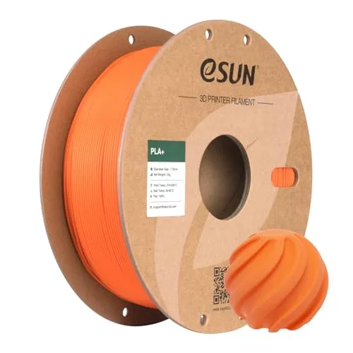 eSUN PLA+ Filament 1.75mm, 3D Drucker Filament PLA Plus, Maßgenauigkeit +/- 0.03mm, 1kg Spule (2.2 LBS) 3D Druck Filament für 3D Drucker, Orange