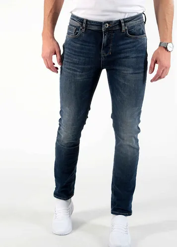 MOD JEANS CORNELL Brant Blue W28 L30 - Stylische Regular Fit Jeans in Brant Blue mit 5-Pocket-Design. Die Jeans "Cornell" von Miracle of Denim bietet hohen Tragekomfort dank hochwertiger Baumwollmischung und einem modernen Salt & Pepper Muster.